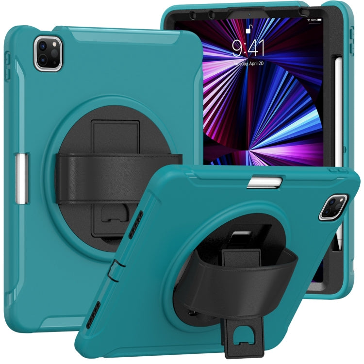 Funda protectora de TPU + PC a prueba de golpes con soporte de agarre plegable con rotación de 360 grados y ranura para bolígrafo, para iPad Pro 11 2022/2021/2020/2018 Funda protectora de TPU + PC a prueba de golpes con soporte de agarre plegable con rotación de 360 grados y ranura para bolígrafo, para iPad Pro 11 2022/2021/2020/2018