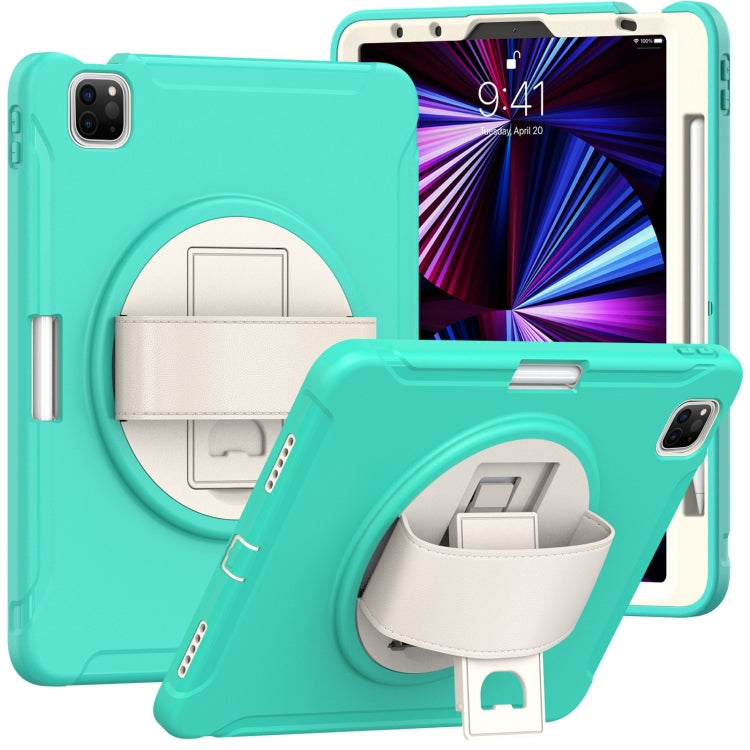 Funda protectora de TPU + PC a prueba de golpes con soporte de agarre plegable con rotación de 360 grados y ranura para bolígrafo, para iPad Pro 11 2022/2021/2020/2018 Funda protectora de TPU + PC a prueba de golpes con soporte de agarre plegable con rotación de 360 grados y ranura para bolígrafo, para iPad Pro 11 2022/2021/2020/2018