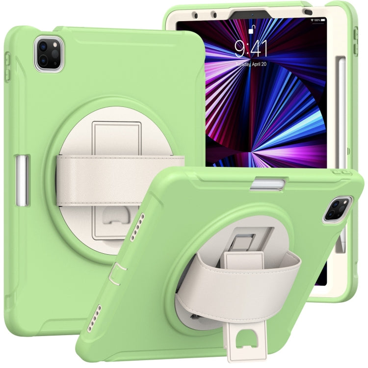 Funda protectora de TPU + PC a prueba de golpes con soporte de agarre plegable con rotación de 360 grados y ranura para bolígrafo, para iPad Pro 11 2022/2021/2020/2018 Funda protectora de TPU + PC a prueba de golpes con soporte de agarre plegable con rotación de 360 grados y ranura para bolígrafo, para iPad Pro 11 2022/2021/2020/2018