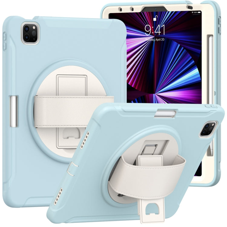 Funda protectora de TPU + PC a prueba de golpes con soporte de agarre plegable con rotación de 360 grados y ranura para bolígrafo, para iPad Pro 11 2022/2021/2020/2018 Funda protectora de TPU + PC a prueba de golpes con soporte de agarre plegable con rotación de 360 grados y ranura para bolígrafo, para iPad Pro 11 2022/2021/2020/2018