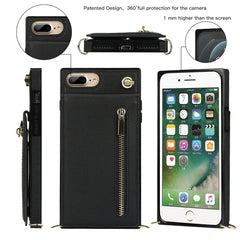 Cross-body Zipper Square TPU+PU Back Cover Case with Holder & Card Slots & Wallet & Strap, For iPhone 8 Plus / 7 Plus, For iPhone 11, For iPhone 11 Pro, For iPhone 11 Pro Max