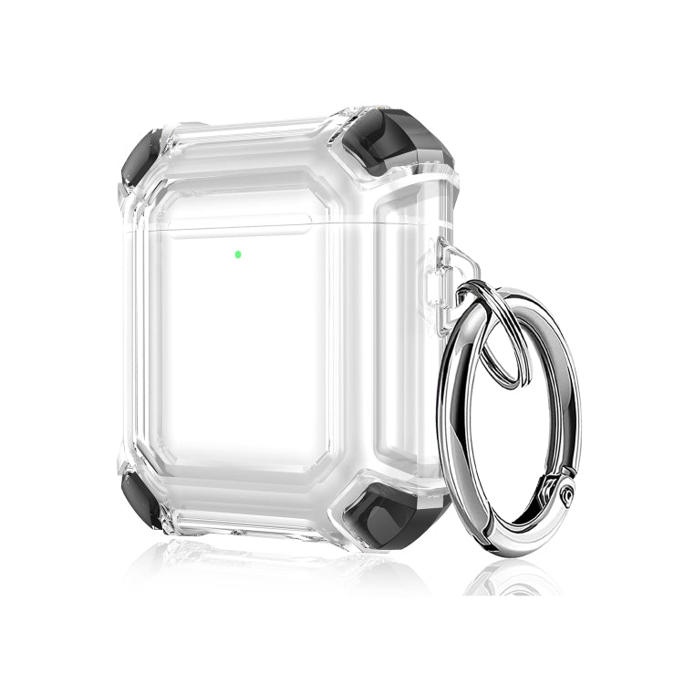 Estuche protector de PC de dos colores con gancho para auriculares inalámbricos anticaídas de cuatro esquinas, para AirPods 1/2, para AirPods Pro