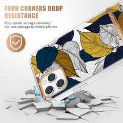 Hochtransluzente, galvanisierte TPU- und PC-Stoßschutzhülle mit Blumenmuster, für iPhone 12 Mini, für iPhone 12/12 Pro, für iPhone 12 Pro Max, für iPhone 11