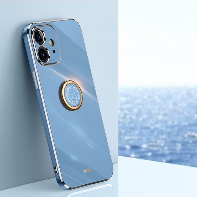 XINLI - Funda de TPU con borde recto y galvanizada 6D con soporte para anillo para iPhone 11, iPhone 11 Pro, iPhone 11 Pro Max y iPhone 12 XINLI - Funda de TPU con borde recto y galvanizada 6D con soporte para anillo para iPhone 11, iPhone 11 Pro, iPhone 11 Pro Max y iPhone 12