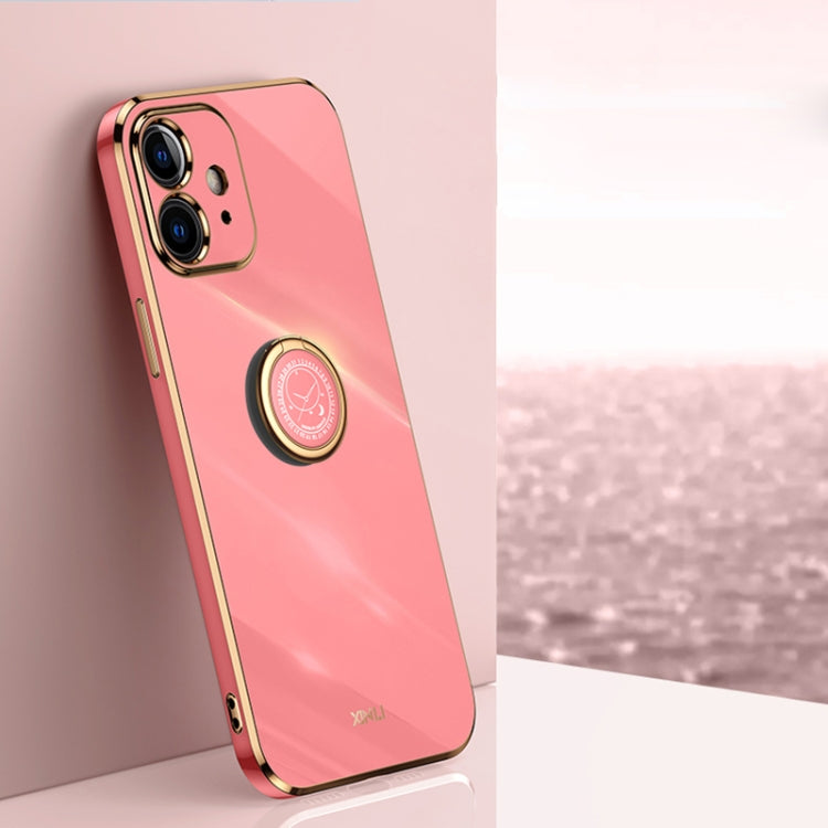 XINLI - Funda de TPU con borde recto y galvanizada 6D con soporte para anillo para iPhone 11, iPhone 11 Pro, iPhone 11 Pro Max y iPhone 12 XINLI - Funda de TPU con borde recto y galvanizada 6D con soporte para anillo para iPhone 11, iPhone 11 Pro, iPhone 11 Pro Max y iPhone 12