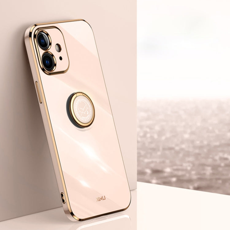 XINLI - Funda de TPU con borde recto y galvanizada 6D con soporte para anillo para iPhone 11, iPhone 11 Pro, iPhone 11 Pro Max y iPhone 12 XINLI - Funda de TPU con borde recto y galvanizada 6D con soporte para anillo para iPhone 11, iPhone 11 Pro, iPhone 11 Pro Max y iPhone 12