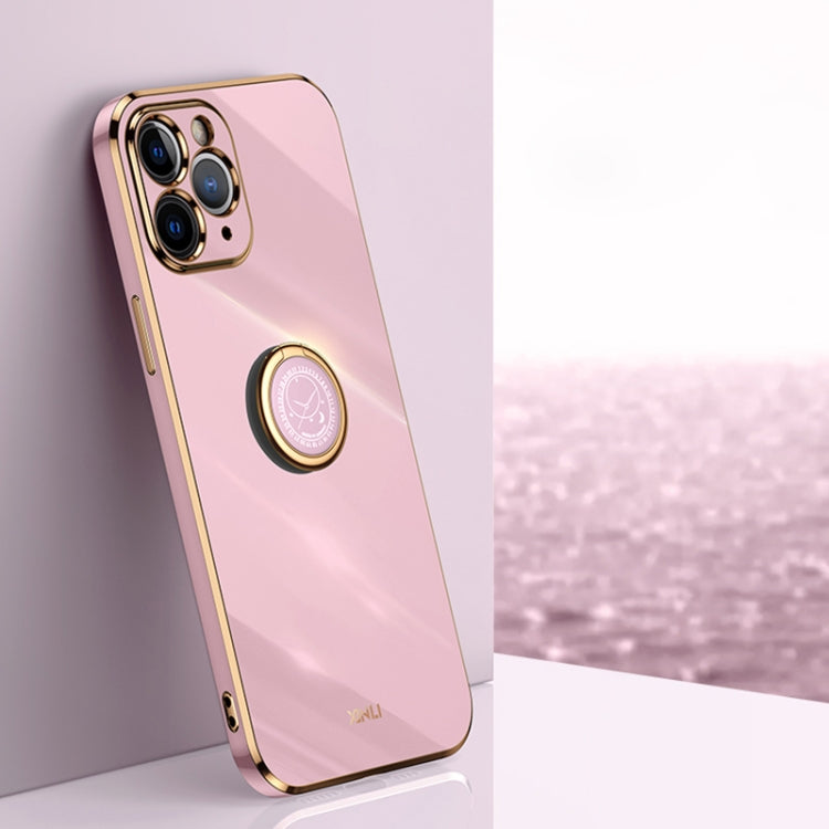 XINLI - Funda de TPU con borde recto y galvanizada 6D con soporte para anillo para iPhone 11, iPhone 11 Pro, iPhone 11 Pro Max y iPhone 12 XINLI - Funda de TPU con borde recto y galvanizada 6D con soporte para anillo para iPhone 11, iPhone 11 Pro, iPhone 11 Pro Max y iPhone 12