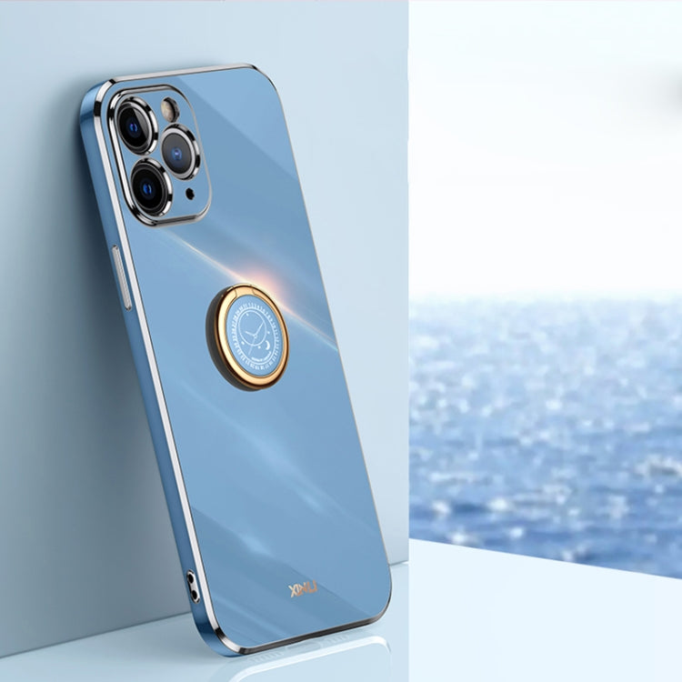 XINLI - Funda de TPU con borde recto y galvanizada 6D con soporte para anillo para iPhone 11, iPhone 11 Pro, iPhone 11 Pro Max y iPhone 12 XINLI - Funda de TPU con borde recto y galvanizada 6D con soporte para anillo para iPhone 11, iPhone 11 Pro, iPhone 11 Pro Max y iPhone 12