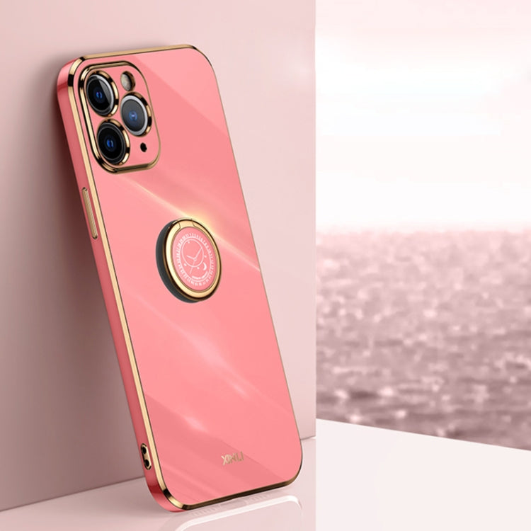 XINLI - Funda de TPU con borde recto y galvanizada 6D con soporte para anillo para iPhone 11, iPhone 11 Pro, iPhone 11 Pro Max y iPhone 12 XINLI - Funda de TPU con borde recto y galvanizada 6D con soporte para anillo para iPhone 11, iPhone 11 Pro, iPhone 11 Pro Max y iPhone 12