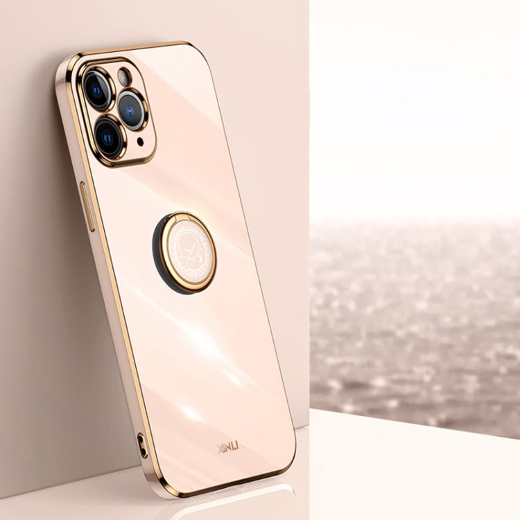 XINLI - Funda de TPU con borde recto y galvanizada 6D con soporte para anillo para iPhone 11, iPhone 11 Pro, iPhone 11 Pro Max y iPhone 12 XINLI - Funda de TPU con borde recto y galvanizada 6D con soporte para anillo para iPhone 11, iPhone 11 Pro, iPhone 11 Pro Max y iPhone 12