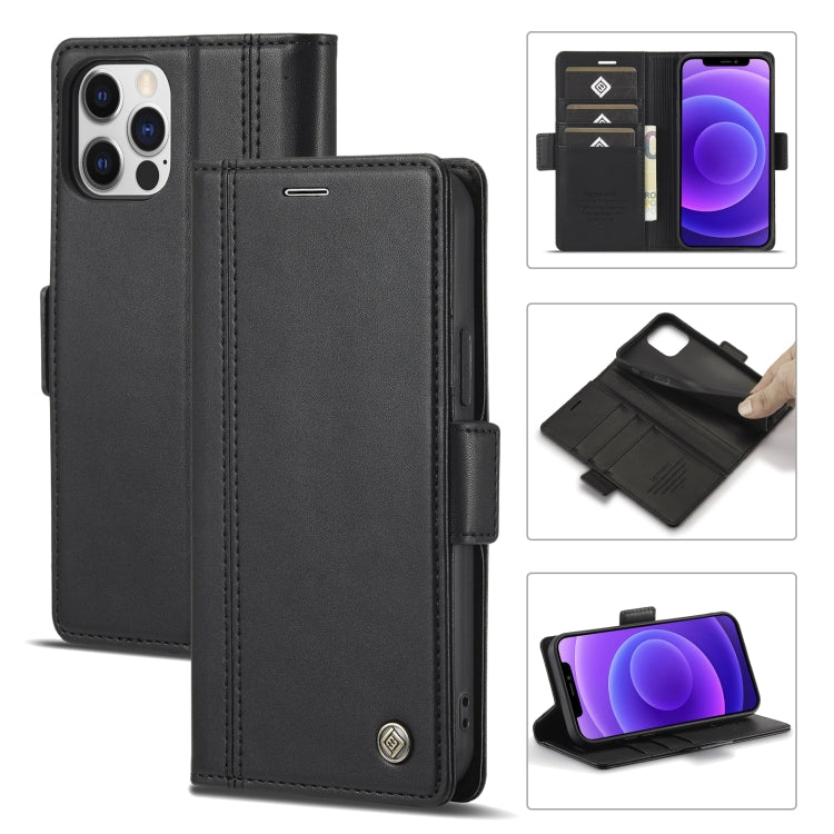 LC.IMEEKE Magnetic Buckle PU + TPU Horizontal Flip Leather Case with Holder & Card Slots & Wallet, For iPhone 12 / 12 Pro, For iPhone 12 mini