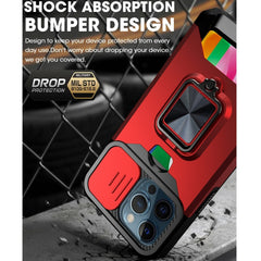 Sliding Camera Cover Design PC + TPU Shockproof Case with Ring Holder & Card Slot, For iPhone 13 Pro Max, For iPhone 11, For iPhone XS Max