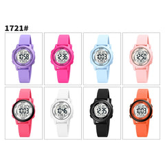 SKMEI 1721 Triplicate Round Dial LED Digital Display Luminous Silicone Strap Electronic Watch