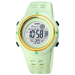 SKMEI 1773 Triplicate Round LED Dual Time Digital Display Colorful Backlight Electronic Watch