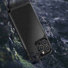 Funda de TPU + PC a prueba de golpes con textura de fibra de carbono Pioneer para iPhone 13 mini, iPhone 13, iPhone 13 Pro, iPhone 13 Pro Max