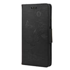 Horizontale Klapphülle aus Leder mit geprägtem Blumen- und Schmetterlingsmuster im Vintage-Stil, mit Kartenfach, Halter, Geldbörse und Trageband, für Samsung Galaxy A03s 164 mm, für iPhone 13 mini, für iPhone 13, für iPhone 13 Pro