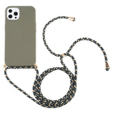 Wheat Straw Material + TPU Shockproof Case with Neck Lanyard, For iPhone 13 Pro Max