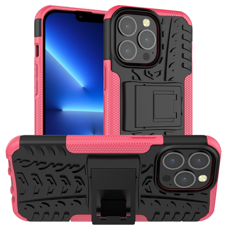 Tire Texture Shockproof TPU+PC Protective Case with Holder, For iPhone 13 Pro Max Tire Texture Shockproof TPU+PC Protective Case with Holder, For iPhone 13 Pro Max