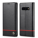 LC.IMEEKE Carbon Fiber PU + TPU Horizontal Flip Leather Case with Holder & Card Slot & Wallet, For Samsung Galaxy S10, For Samsung Galaxy S10+, For Samsung Galaxy S20, For Samsung Galaxy S20+, For Samsung Galaxy S20 FE, For Samsung Galaxy S21 5G