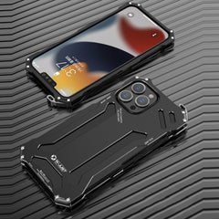 R-JUST Stoßfeste Panzermetall-Schutzhülle, Für iPhone 13 mini, Für iPhone 13, Für iPhone 13 Pro, Für iPhone 13 Pro Max