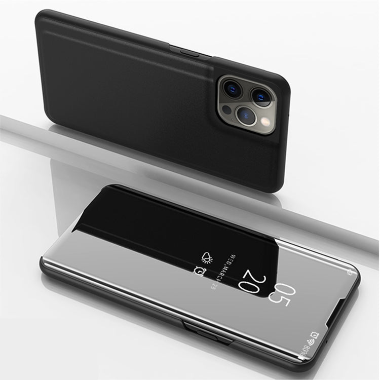 Funda de cuero con tapa horizontal y espejo plateado con soporte para iPhone 13 mini, iPhone 13, iPhone 13 Pro, iPhone 13 Pro Max Funda de cuero con tapa horizontal y espejo plateado con soporte para iPhone 13 mini, iPhone 13, iPhone 13 Pro, iPhone 13 Pro Max