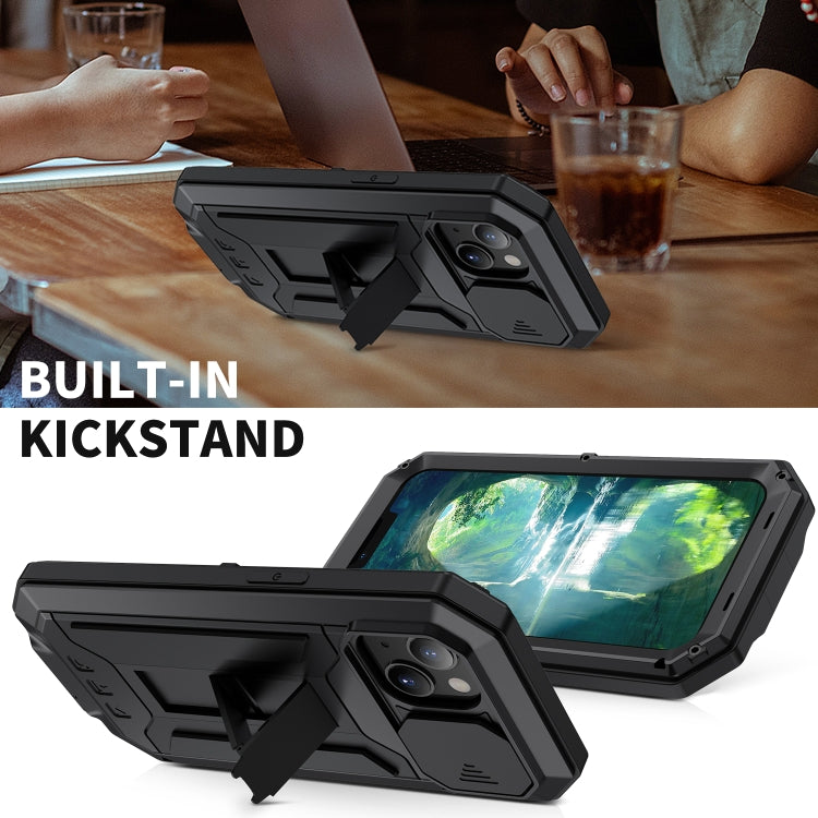R-JUST Sliding Camera Shockproof Waterproof Dust-proof Metal + Silicone Protective Case with Holder, For iPhone 13 mini, For iPhone 13, For iPhone 13 Pro, For iPhone 13 Pro Max R-JUST Sliding Camera Shockproof Waterproof Dust-proof Metal + Silicone Protective Case with Holder, For iPhone 13 mini, For iPhone 13, For iPhone 13 Pro, For iPhone 13 Pro Max