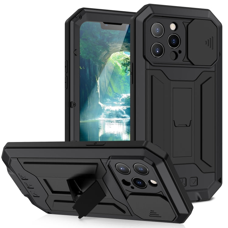R-JUST Sliding Camera Shockproof Waterproof Dust-proof Metal + Silicone Protective Case with Holder, For iPhone 13 mini, For iPhone 13, For iPhone 13 Pro, For iPhone 13 Pro Max R-JUST Sliding Camera Shockproof Waterproof Dust-proof Metal + Silicone Protective Case with Holder, For iPhone 13 mini, For iPhone 13, For iPhone 13 Pro, For iPhone 13 Pro Max