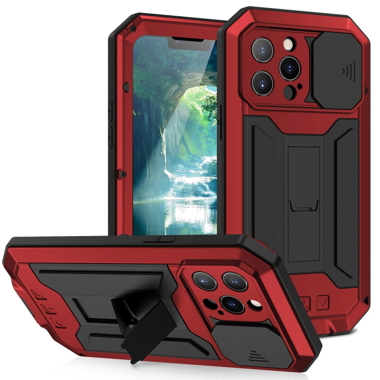 R-JUST Sliding Camera Shockproof Waterproof Dust-proof Metal + Silicone Protective Case with Holder, For iPhone 13 mini, For iPhone 13, For iPhone 13 Pro, For iPhone 13 Pro Max R-JUST Sliding Camera Shockproof Waterproof Dust-proof Metal + Silicone Protective Case with Holder, For iPhone 13 mini, For iPhone 13, For iPhone 13 Pro, For iPhone 13 Pro Max