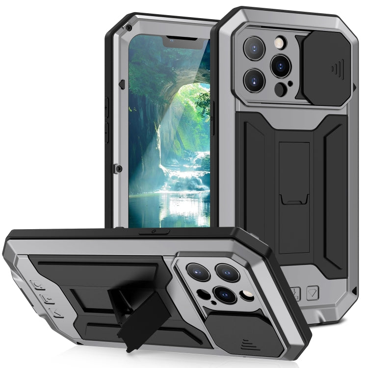 R-JUST Sliding Camera Shockproof Waterproof Dust-proof Metal + Silicone Protective Case with Holder, For iPhone 13 mini, For iPhone 13, For iPhone 13 Pro, For iPhone 13 Pro Max R-JUST Sliding Camera Shockproof Waterproof Dust-proof Metal + Silicone Protective Case with Holder, For iPhone 13 mini, For iPhone 13, For iPhone 13 Pro, For iPhone 13 Pro Max