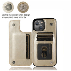 Schmetterlinge Blumen Doppelschnalle PU + TPU Schutzhülle mit Halter & Kartenfächern & Bilderrahmen, Für iPhone 13 mini, Für iPhone 13, Für iPhone 13 Pro