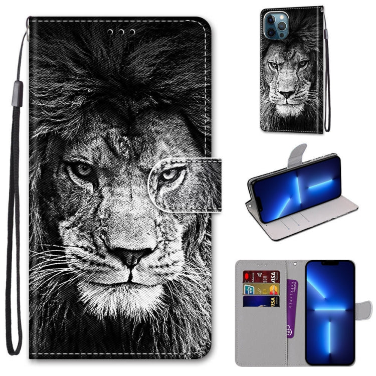 Coloured Drawing Cross Texture Horizontal Flip PU Leather Case with Holder & Card Slots & Wallet & Lanyard, For iPhone 13 Pro Max Coloured Drawing Cross Texture Horizontal Flip PU Leather Case with Holder & Card Slots & Wallet & Lanyard, For iPhone 13 Pro Max
