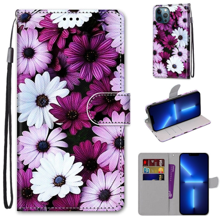 Coloured Drawing Cross Texture Horizontal Flip PU Leather Case with Holder & Card Slots & Wallet & Lanyard, For iPhone 13 Pro Max Coloured Drawing Cross Texture Horizontal Flip PU Leather Case with Holder & Card Slots & Wallet & Lanyard, For iPhone 13 Pro Max