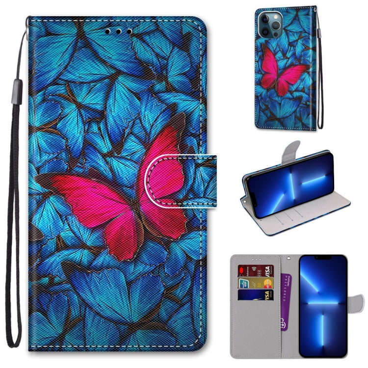 Coloured Drawing Cross Texture Horizontal Flip PU Leather Case with Holder & Card Slots & Wallet & Lanyard, For iPhone 13 Pro Max Coloured Drawing Cross Texture Horizontal Flip PU Leather Case with Holder & Card Slots & Wallet & Lanyard, For iPhone 13 Pro Max