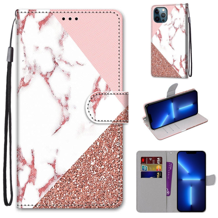 Coloured Drawing Cross Texture Horizontal Flip PU Leather Case with Holder & Card Slots & Wallet & Lanyard, For iPhone 13 Pro Max Coloured Drawing Cross Texture Horizontal Flip PU Leather Case with Holder & Card Slots & Wallet & Lanyard, For iPhone 13 Pro Max