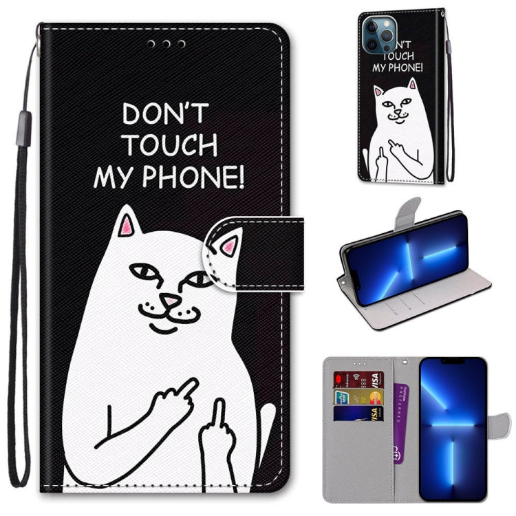Coloured Drawing Cross Texture Horizontal Flip PU Leather Case with Holder & Card Slots & Wallet & Lanyard, For iPhone 13 Pro Max Coloured Drawing Cross Texture Horizontal Flip PU Leather Case with Holder & Card Slots & Wallet & Lanyard, For iPhone 13 Pro Max