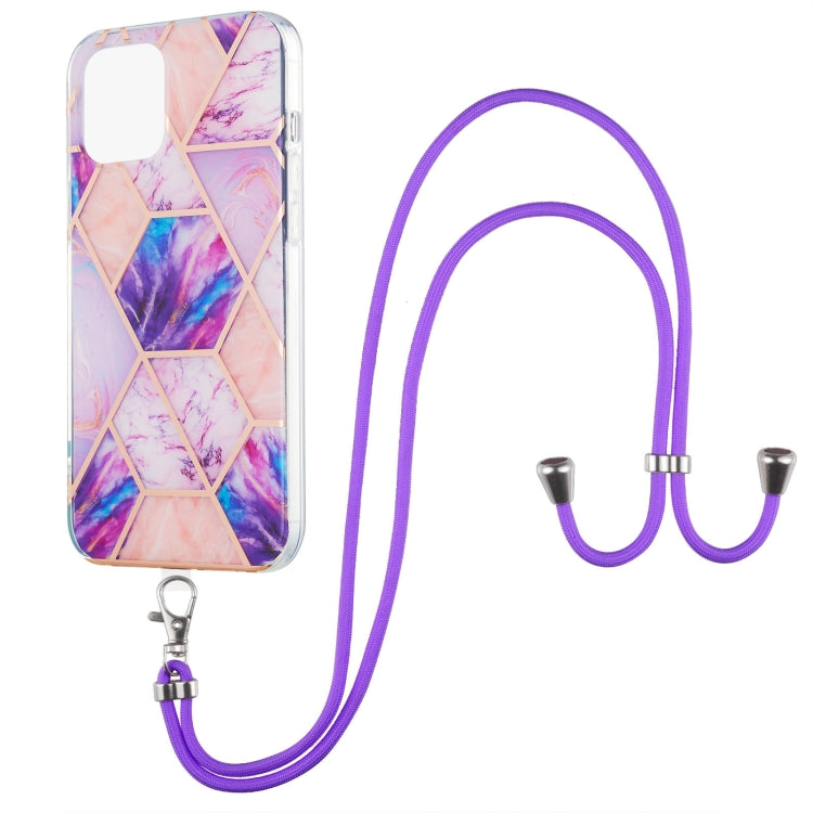 Electroplating Splicing Marble Pattern Dual-side IMD TPU Shockproof Case with Neck Lanyard, For iPhone 13 mini, For iPhone 13, For iPhone 13 Pro, For iPhone 13 Pro Max Electroplating Splicing Marble Pattern Dual-side IMD TPU Shockproof Case with Neck Lanyard, For iPhone 13 mini, For iPhone 13, For iPhone 13 Pro, For iPhone 13 Pro Max