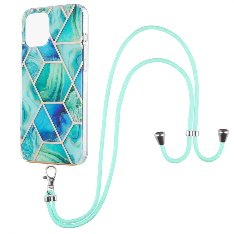 Electroplating Splicing Marble Pattern Dual-side IMD TPU Shockproof Case with Neck Lanyard, For iPhone 13 mini, For iPhone 13, For iPhone 13 Pro, For iPhone 13 Pro Max Electroplating Splicing Marble Pattern Dual-side IMD TPU Shockproof Case with Neck Lanyard, For iPhone 13 mini, For iPhone 13, For iPhone 13 Pro, For iPhone 13 Pro Max