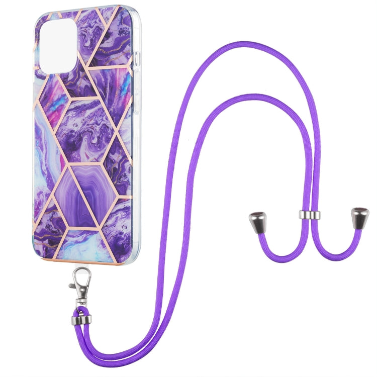 Electroplating Splicing Marble Pattern Dual-side IMD TPU Shockproof Case with Neck Lanyard, For iPhone 13 mini, For iPhone 13, For iPhone 13 Pro, For iPhone 13 Pro Max Electroplating Splicing Marble Pattern Dual-side IMD TPU Shockproof Case with Neck Lanyard, For iPhone 13 mini, For iPhone 13, For iPhone 13 Pro, For iPhone 13 Pro Max
