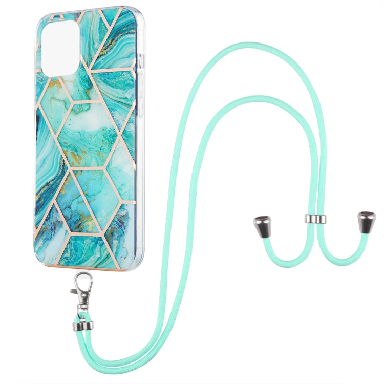 Electroplating Splicing Marble Pattern Dual-side IMD TPU Shockproof Case with Neck Lanyard, For iPhone 13 mini, For iPhone 13, For iPhone 13 Pro, For iPhone 13 Pro Max Electroplating Splicing Marble Pattern Dual-side IMD TPU Shockproof Case with Neck Lanyard, For iPhone 13 mini, For iPhone 13, For iPhone 13 Pro, For iPhone 13 Pro Max