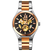SKMEI 9258 Men Two-color Stainless Steel Strap Automatic Mechanical Watch