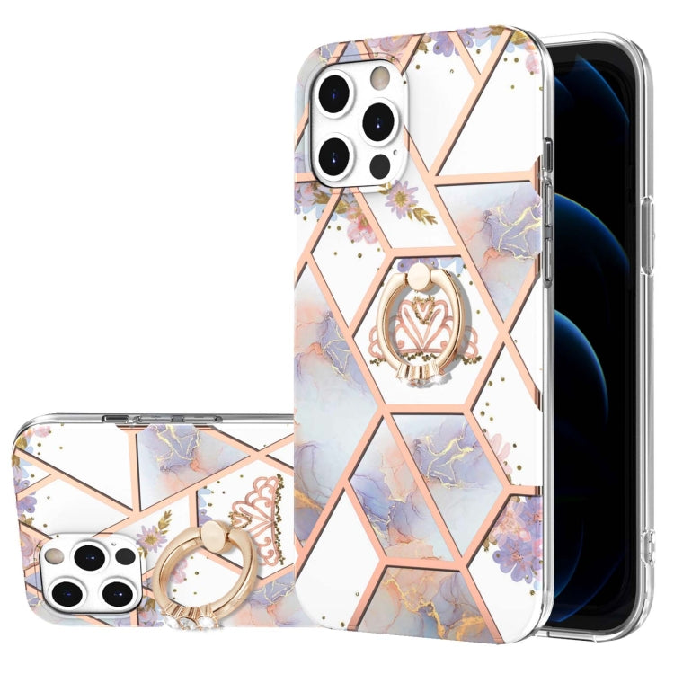 Electroplating Splicing Marble Flower Pattern TPU Shockproof Case with Rhinestone Ring Holder, For iPhone 13 mini, For iPhone 13, For iPhone 13 Pro, For iPhone 13 Pro Max, For iPhone 12 mini, For iPhone 12 / 12 Pro Electroplating Splicing Marble Flower Pattern TPU Shockproof Case with Rhinestone Ring Holder, For iPhone 13 mini, For iPhone 13, For iPhone 13 Pro, For iPhone 13 Pro Max, For iPhone 12 mini, For iPhone 12 / 12 Pro