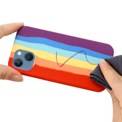 Regenbogen-Flüssigsilikon-Stoßschutzhülle mit vollständiger Abdeckung, für iPhone 13 Mini, für iPhone 13, für iPhone 13 Pro, für iPhone 13 Pro Max