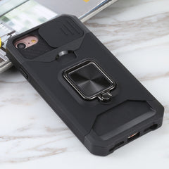 Sliding Camera Cover Design PC + TPU Shockproof Case with Ring Holder & Card Slot, For iPhone SE 2022 / SE 2020 / 8 / 7 / 6s / 6, For iPhone 8 Plus / 7 Plus / 6s Plus / 6 Plus