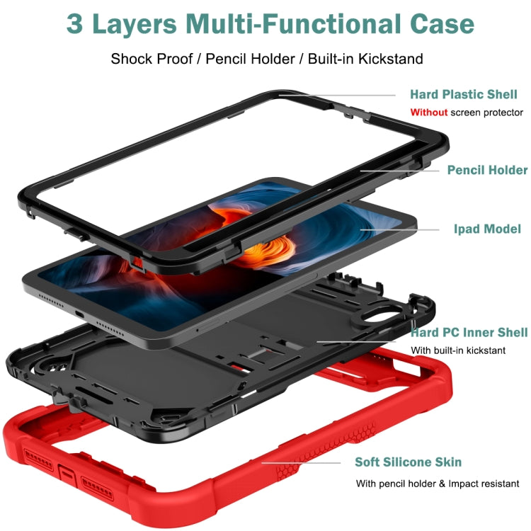 Funda protectora a prueba de golpes de silicona y PC con soporte para iPad mini 2024/mini 6 Funda protectora a prueba de golpes de silicona y PC con soporte para iPad mini 2024/mini 6