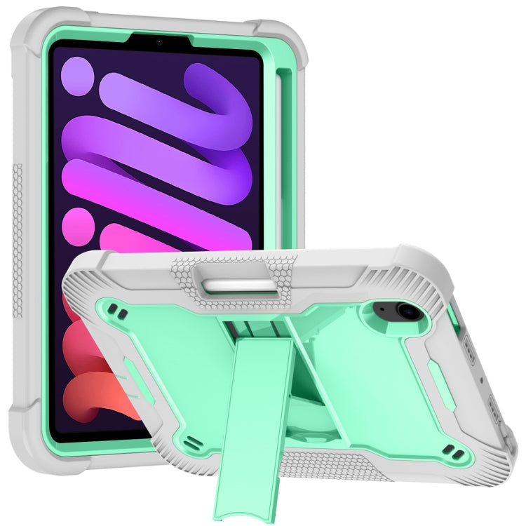 Funda protectora a prueba de golpes de silicona y PC con soporte para iPad mini 2024/mini 6 Funda protectora a prueba de golpes de silicona y PC con soporte para iPad mini 2024/mini 6