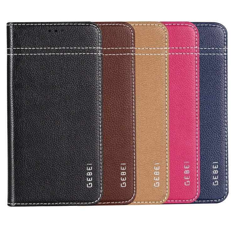 Funda protectora con tapa horizontal de cuero de grano superior de GEBEI con soporte y ranuras para tarjetas, para Galaxy Note 10, para Galaxy Note 10+ Funda protectora con tapa horizontal de cuero de grano superior de GEBEI con soporte y ranuras para tarjetas, para Galaxy Note 10, para Galaxy Note 10+