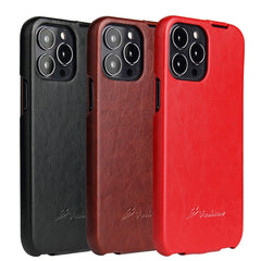Fierre Shann Retro Ölwachstextur Vertikale Flip PU Lederhülle, Für iPhone 13 Pro Max, Für iPhone 13 Pro, Für iPhone 13, Für iPhone 13 mini