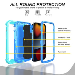 Funda protectora a prueba de golpes de 3 capas de PC + caucho con soporte giratorio, para iPhone 13 mini, para iPhone 13, para iPhone 13 Pro