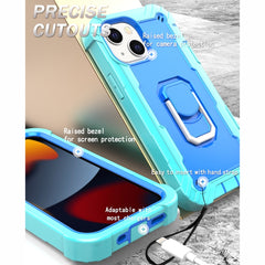 Funda protectora a prueba de golpes de 3 capas de PC + caucho con soporte giratorio, para iPhone 13 mini, para iPhone 13, para iPhone 13 Pro