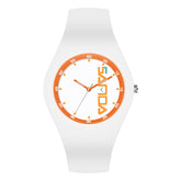 SANDA 6076 Simple Scale Round Dial Ladies Silicone Strap Quartz Watch